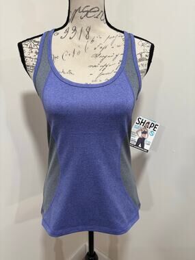 NWT Shape Activewear Spectrum Blue Athletic Tank Top Size Medium